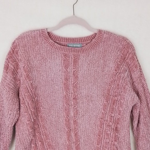 Pallette Plush Chunky knit Sweater Size Medium in Pink - Picture 4 of 9